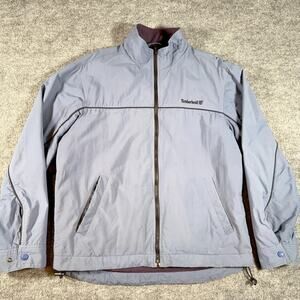 Timberland Weathergear Men’s M Slate Blue Jacket Fleece Lined Nylon Zip